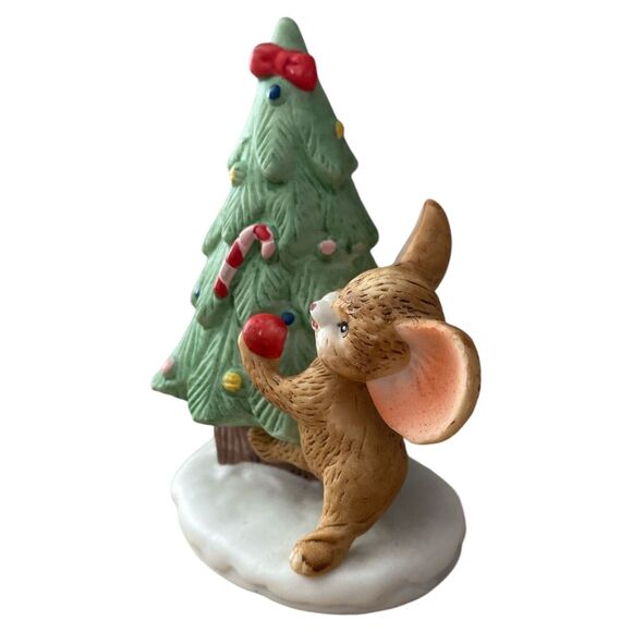 HOMCO 8905 Mice with Christmas Tree and Snowman Vintage Holiday Figurines - Picture 6 of 11